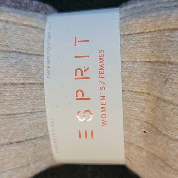 Esprit womens socks, foot size 4 to 10, 4 pack, 2 dark brown, 1 cream, … - Picture 4 of 4